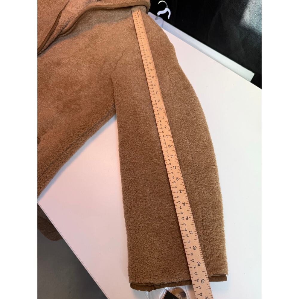 Ralph Lauren Womens Sherpa Coat Size XL Camel Shawl Collar Pockets Old Money - Picture 11 of 11